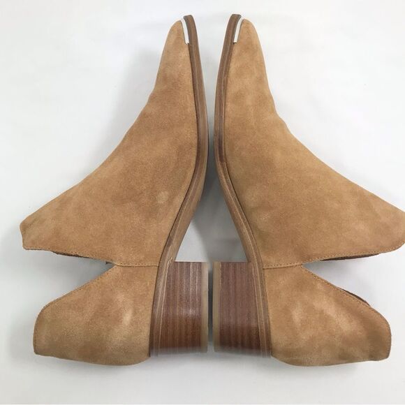 Marc Fisher YILDA Camel Brown Suede Leather Side Cutout Slip On Bootie - Picture 7 of 16